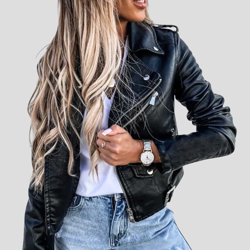 Damen-Lederjacke mit Futter