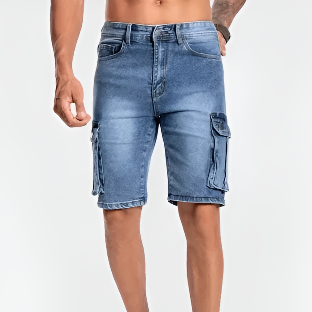 Denim-Cargo-Shorts für Herren
