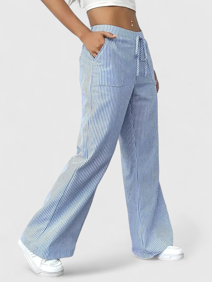 Damen Elegante Weite Hose mit Kordelzug