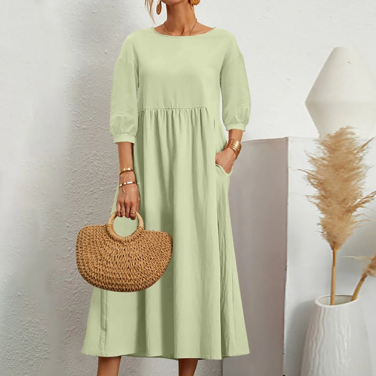 Luftige Midi-Kleid mit Patchwork-Design