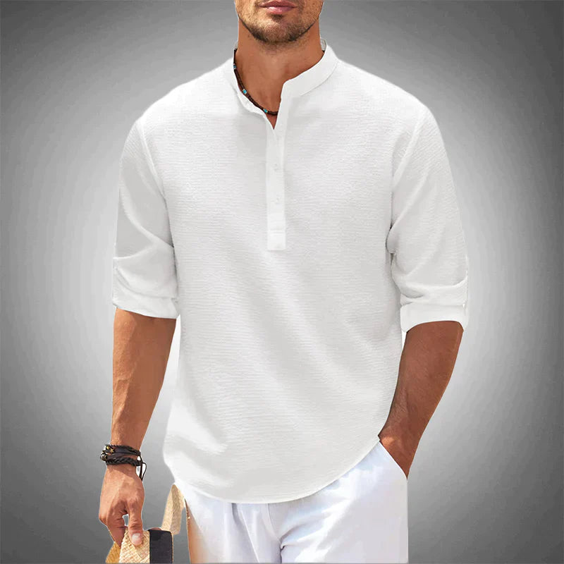 Maurice – Stilvolles Herrenhemd aus atmungsaktivem Leinen-Look