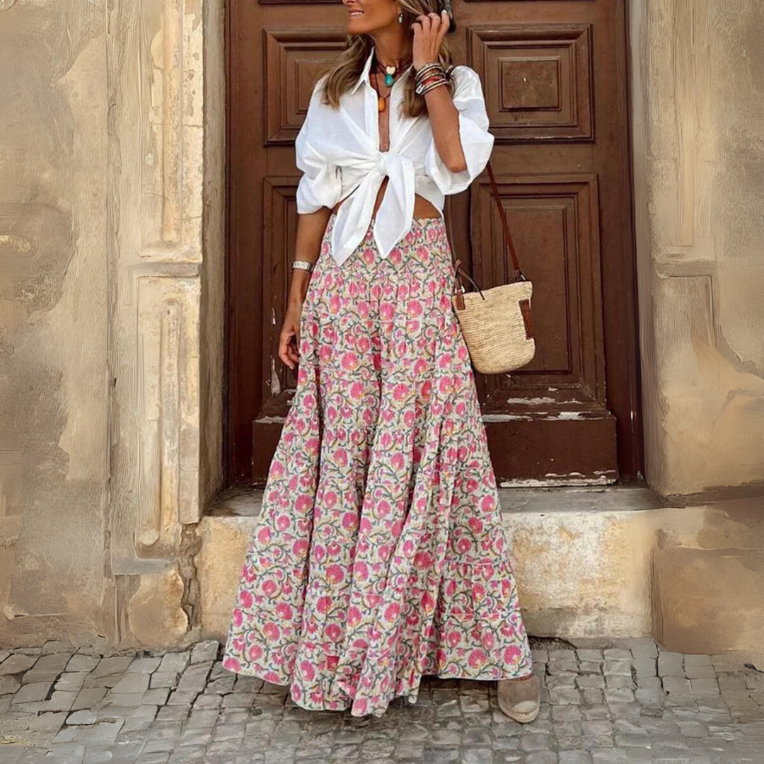 Bohemian Maxirock mit Print
