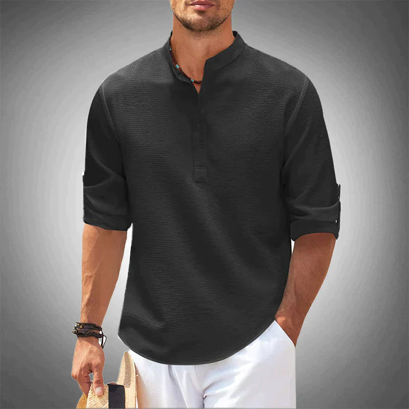 Maurice – Stilvolles Herrenhemd aus atmungsaktivem Leinen-Look