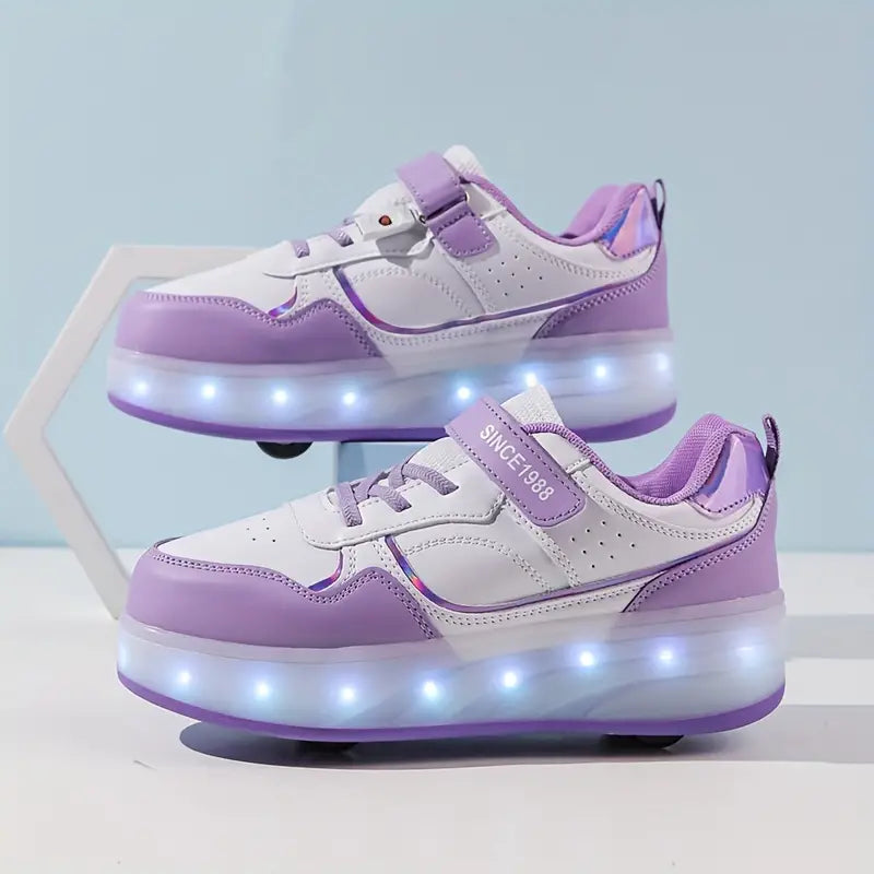 Trendige Rollschuhe für Kinder mit LED-Leuchten