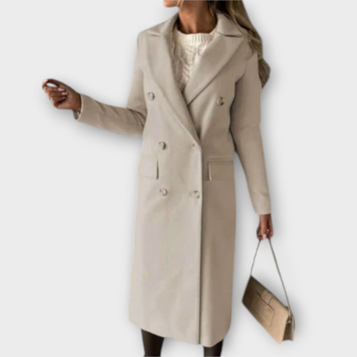 Damen Eleganter Mantel mit Gürtel