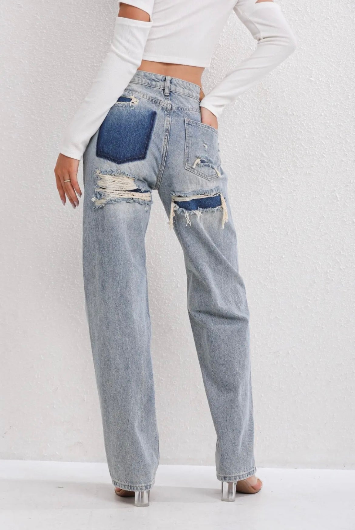 Zerrissene Vintage-Jeans für Damen