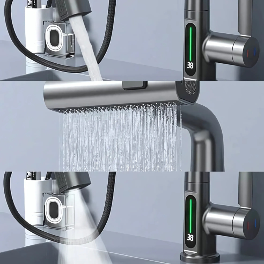 Flexibler LED-Wasserhahn für Küche & Bad