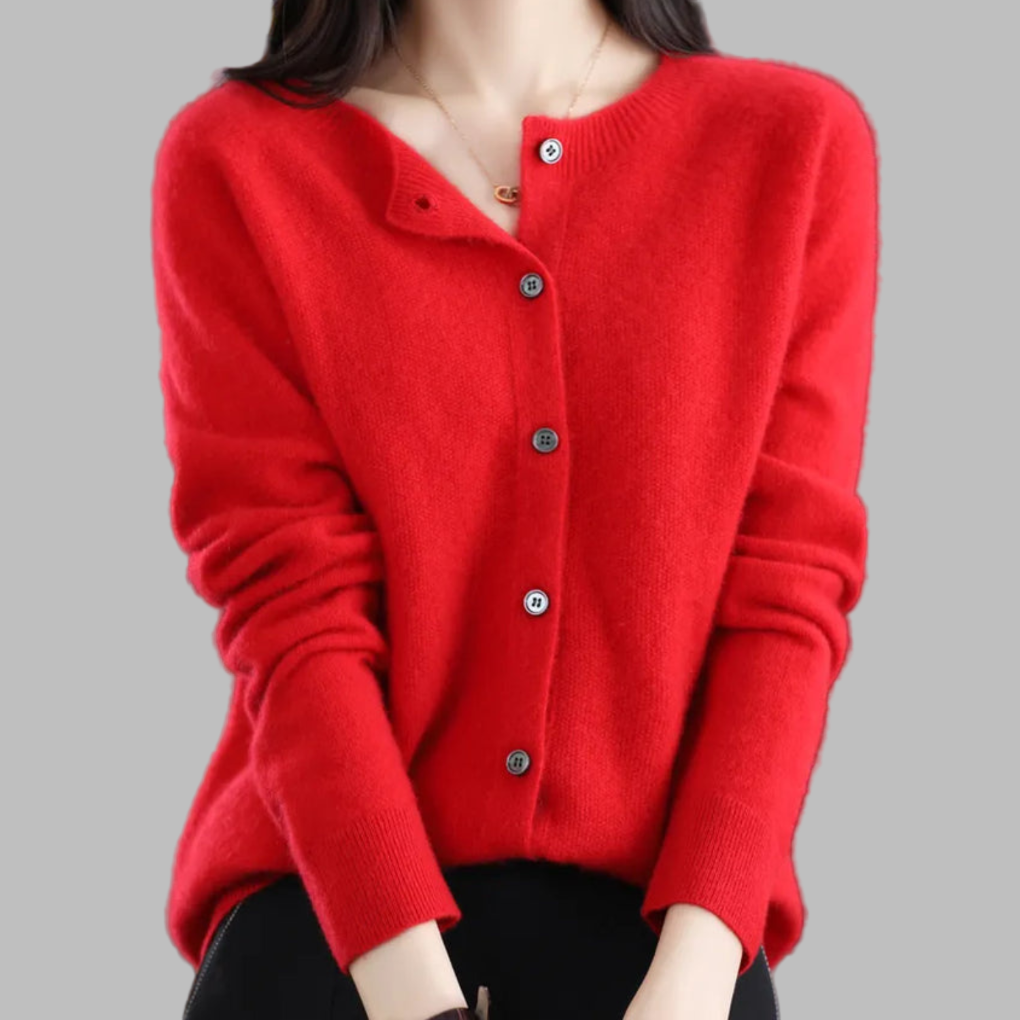 Damen-Cardigan mit Rundhalsausschnitt