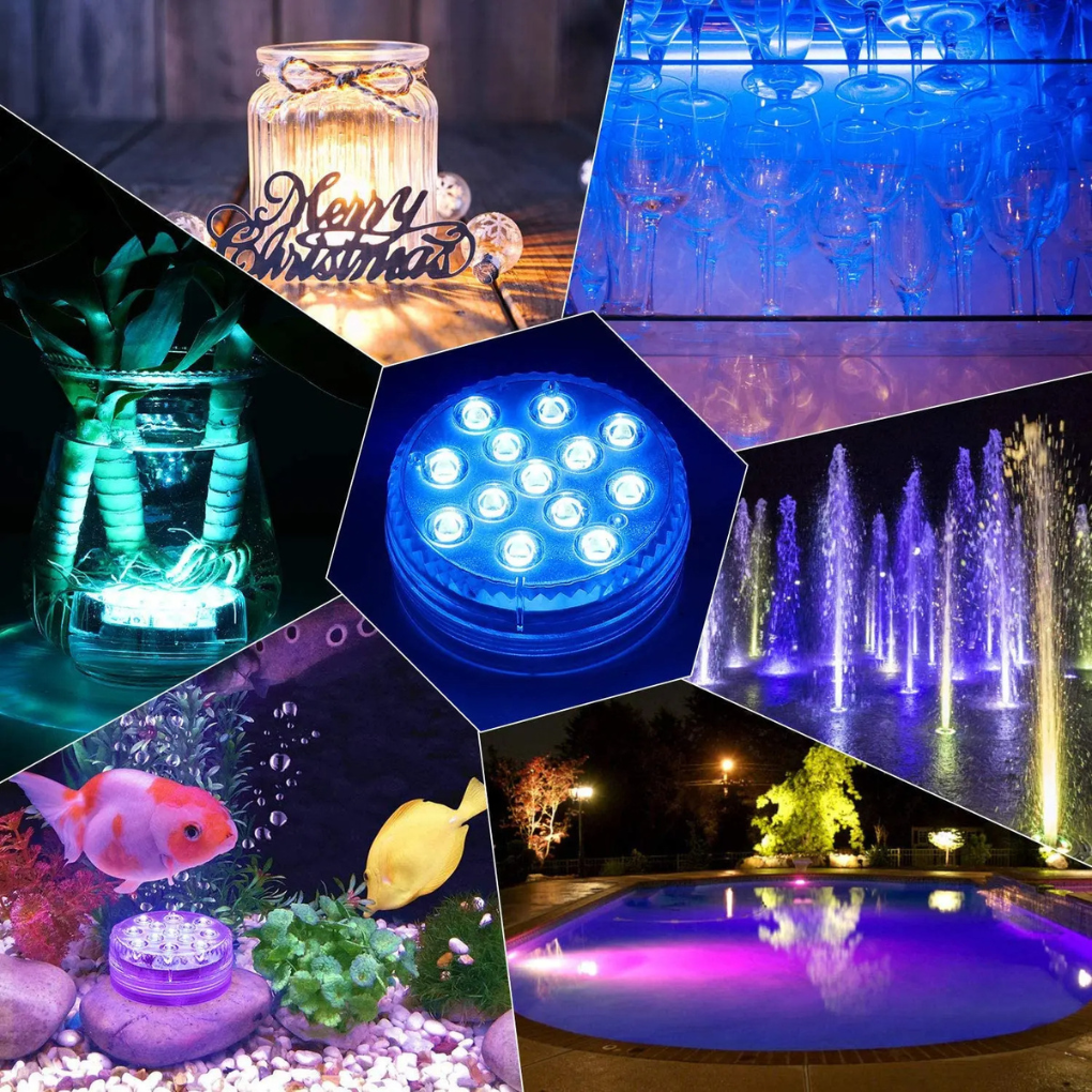 LED-Lichtfarbe, tauchfähiges Poollicht mit RF-Fernbedienung
