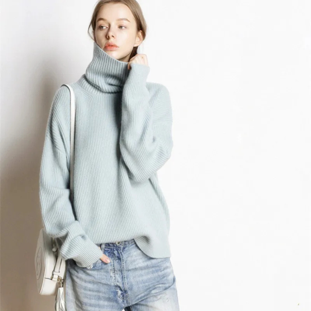 Oversize-Rollkragenpullover für Damen