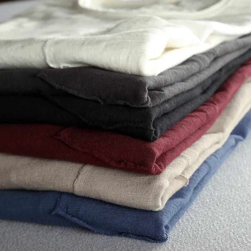 Langarmshirt aus Vintage-Baumwolle mit Rundhalsausschnitt