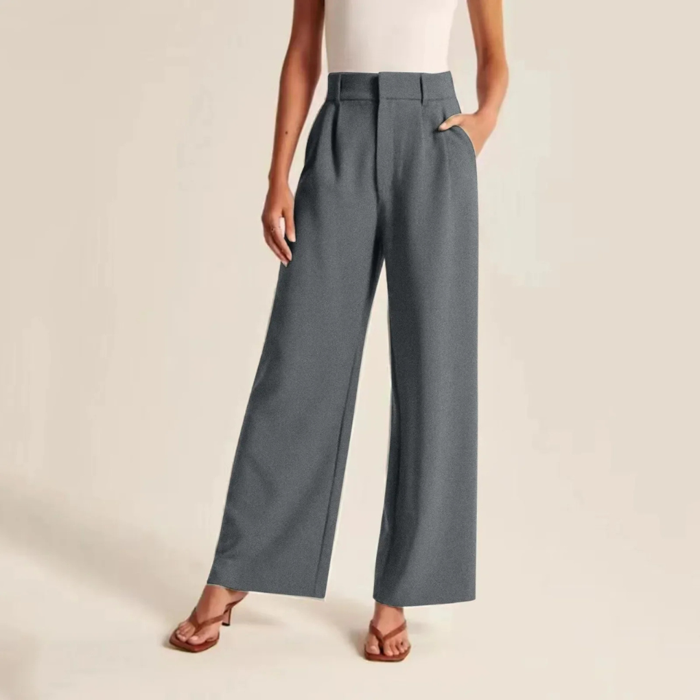 Bundfaltenhose mit Leinen-Feeling