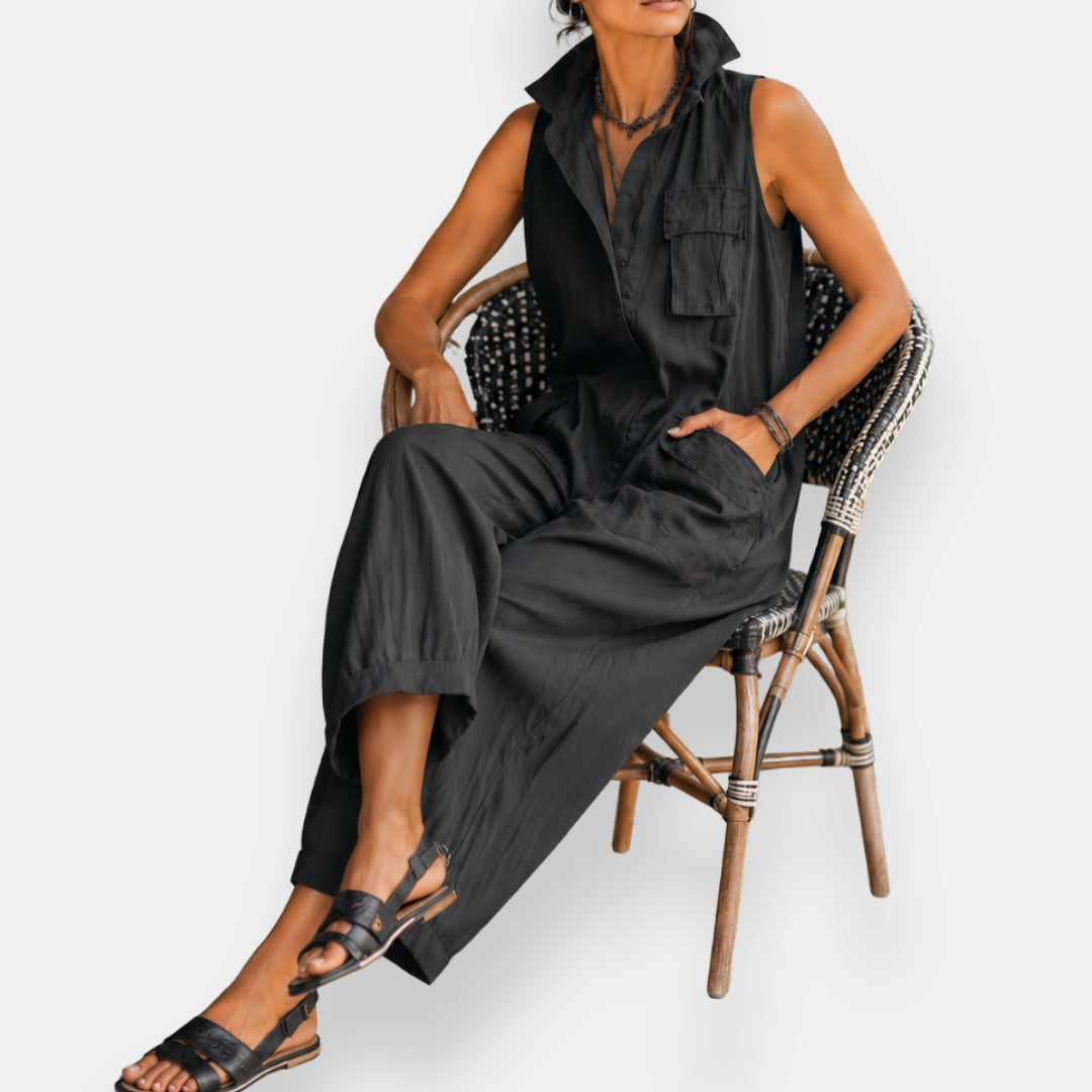 Damen Eleganter Ärmelloser Overall