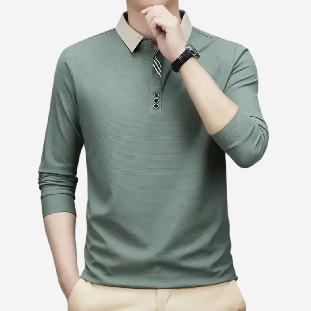 Lässiges Langarm-Polo für Herren