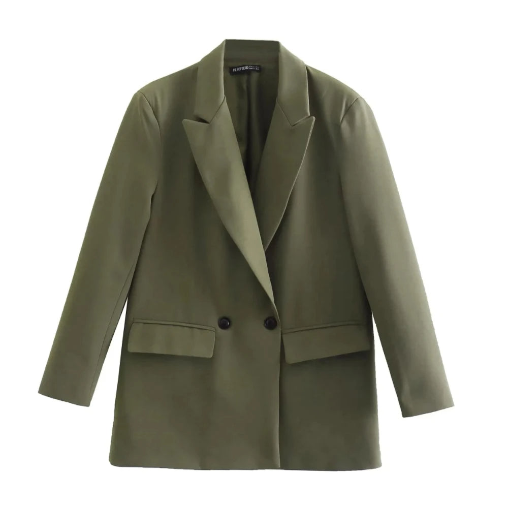 Zweireihiger Damen-Blazer mit Reverskragen