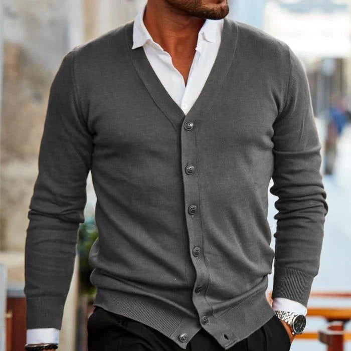 Gestrickter Cardigan-Pullover für Herren