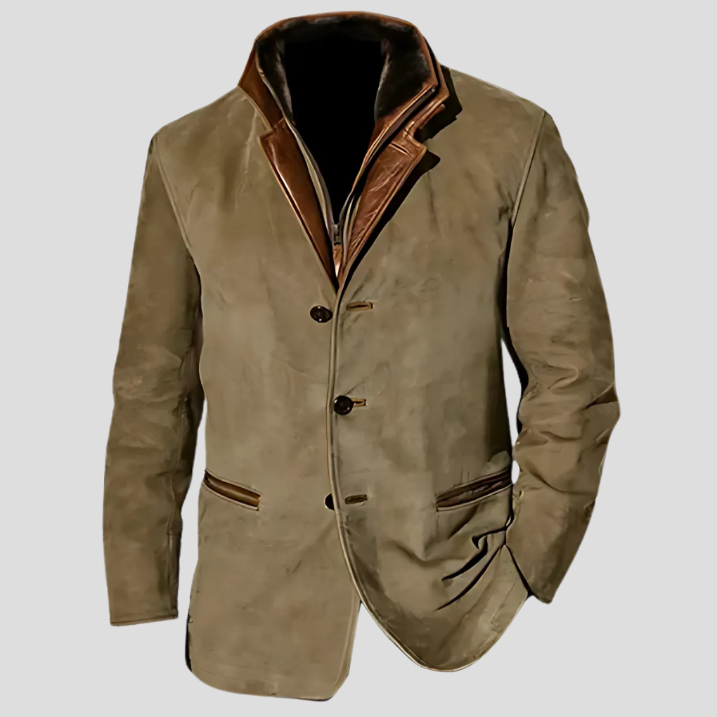 Herrenjacke mit Retro-Kontrastkragen