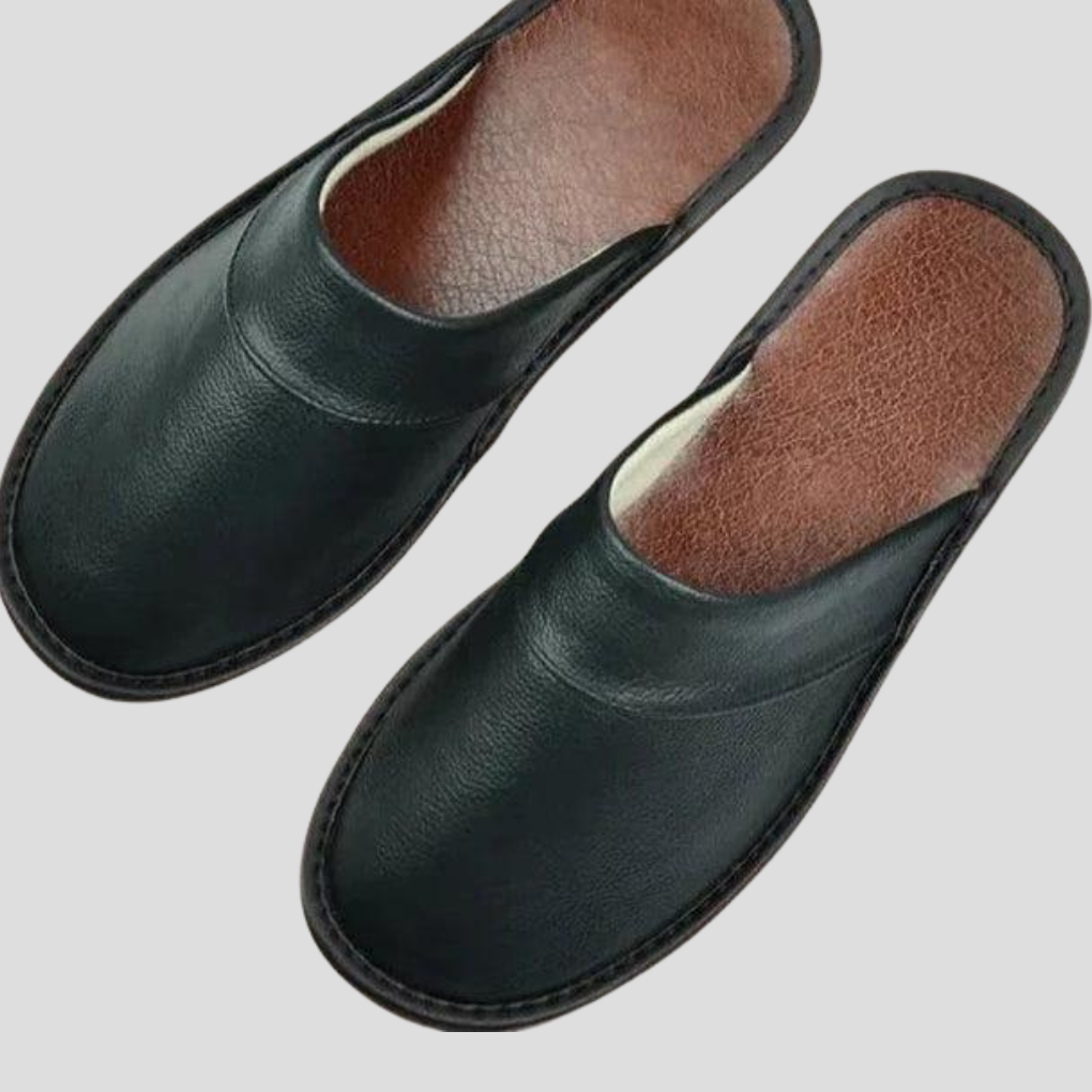 Herren-Lederpantoffeln