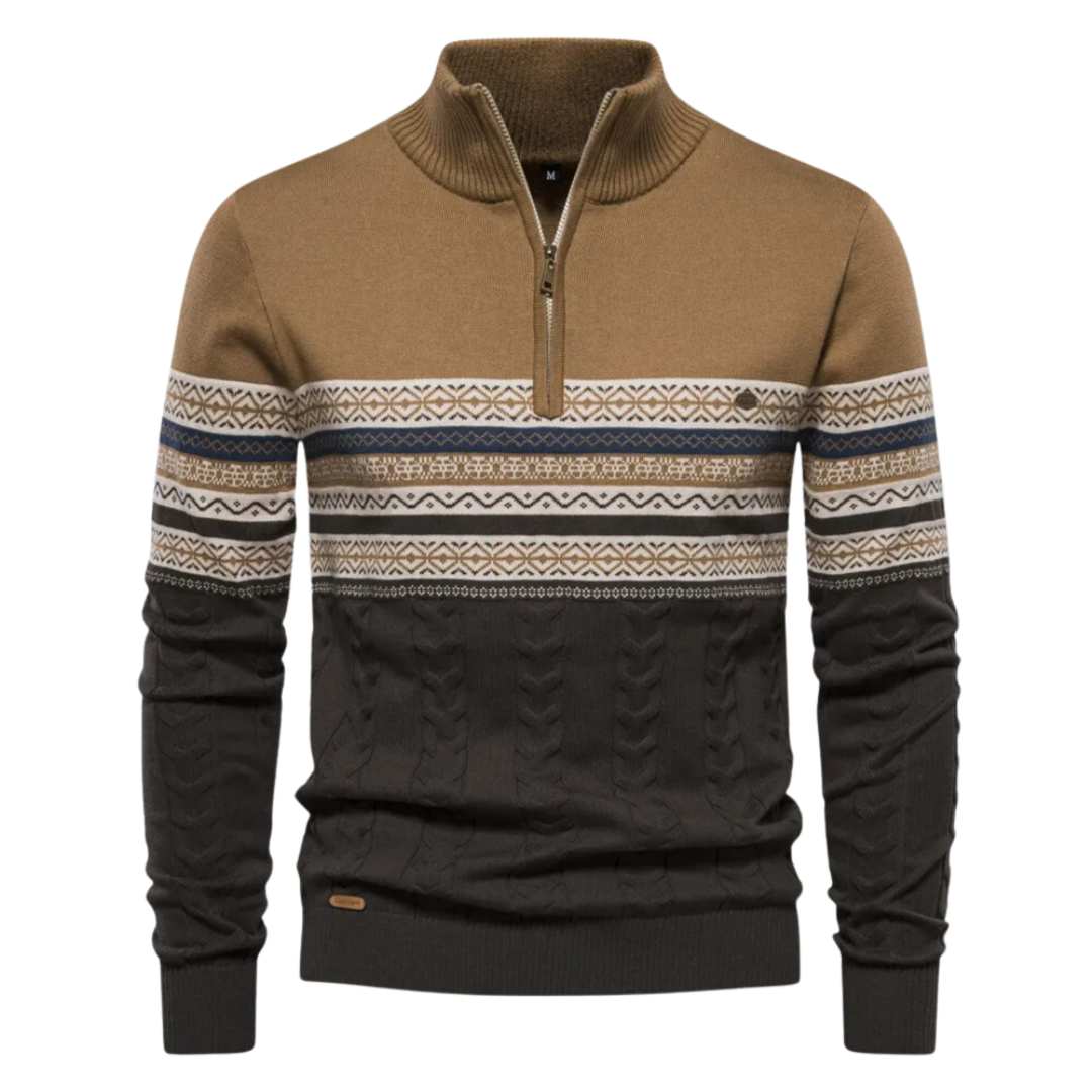 Herren Eleganter Pullover mit Viertel-Reißverschluss