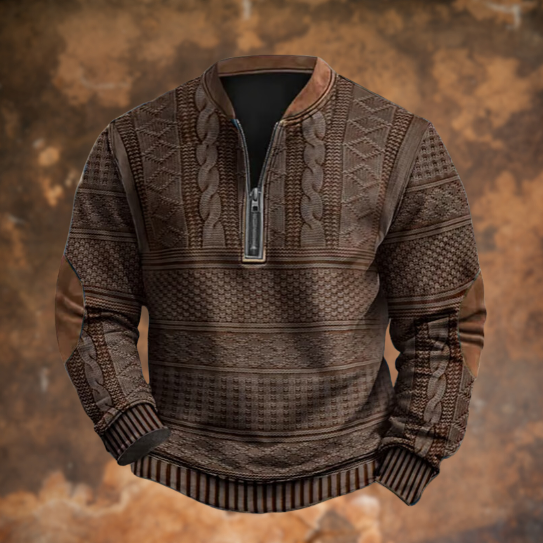 Herren Texturierter Halb-Zip Pullover