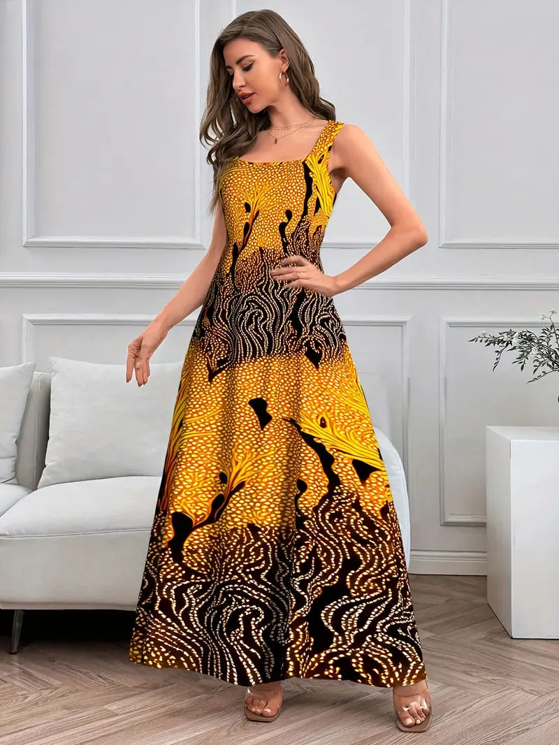 Schickes ärmelloses Maxikleid - Blumenprint, luftig & trendig für Sommer und Casual Tage