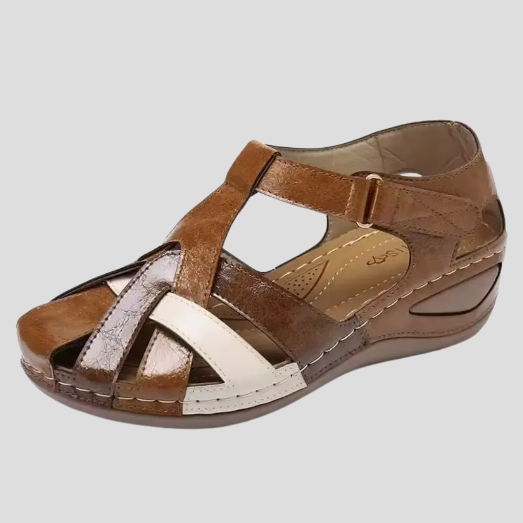Bequeme Ledersandalen mit Fußgewölbeunterstützung für Damen
