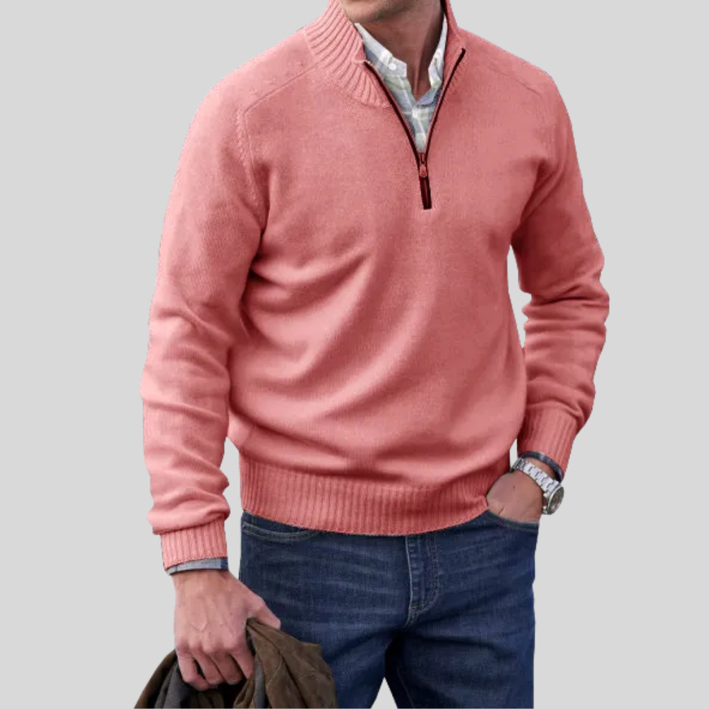 Herrenpullover mit Reißverschluss vorne