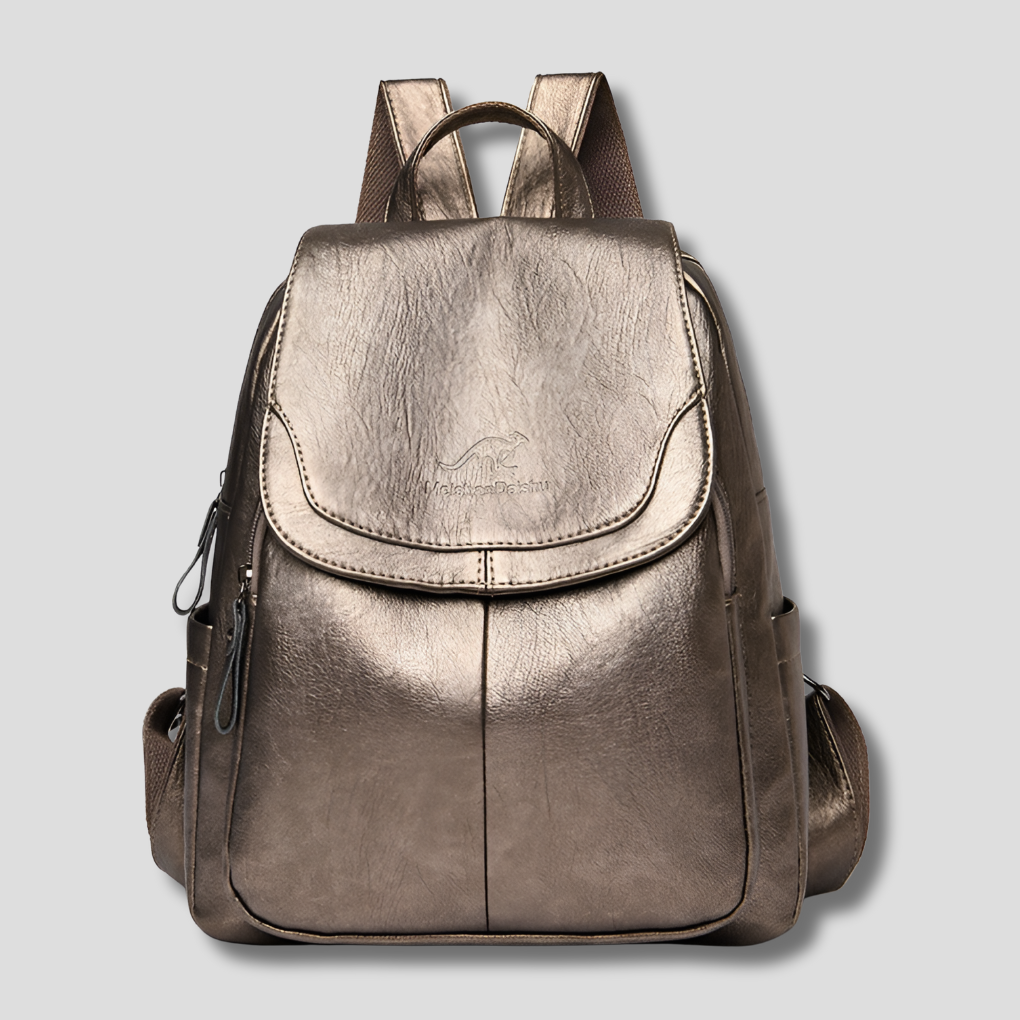 Diebstahlsicherer Lederrucksack für stilvolle Frauen