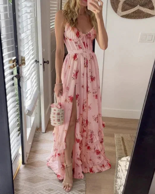 Midikleid mit floraler Spitze