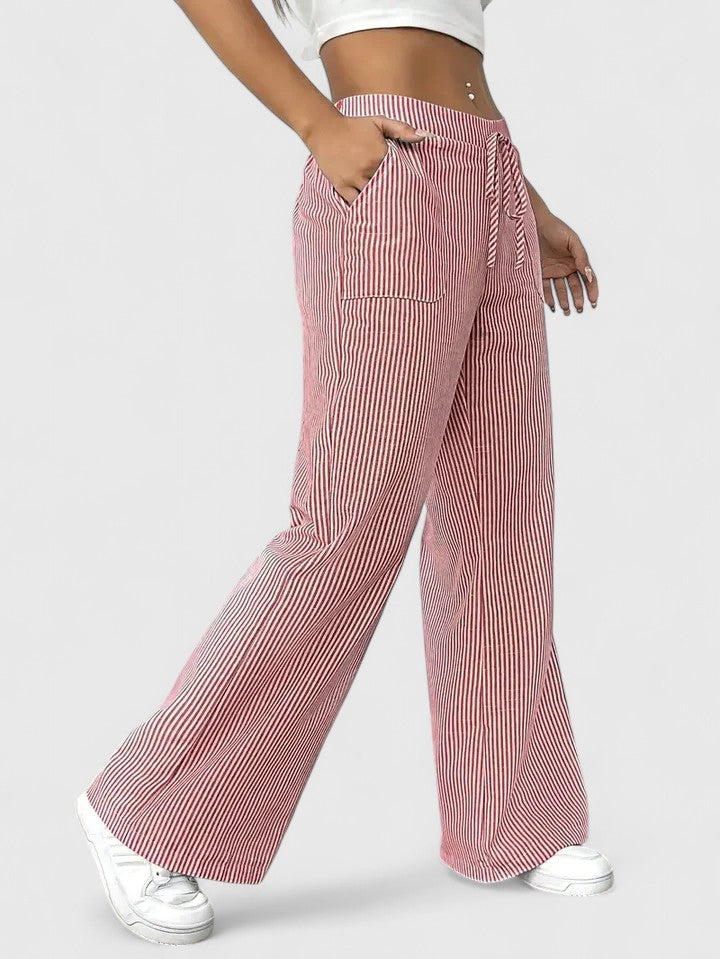 Damen Elegante Weite Hose mit Kordelzug