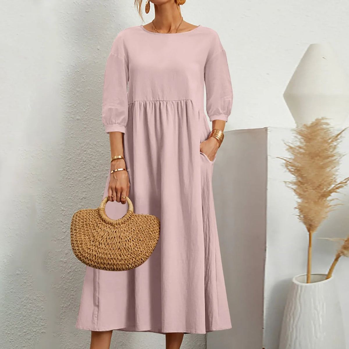 Luftige Midi-Kleid mit Patchwork-Design