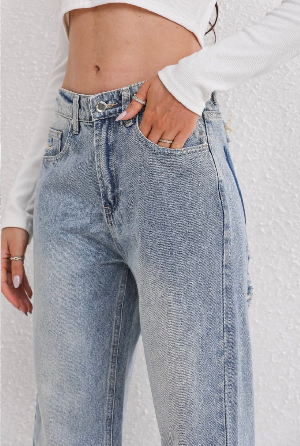 Zerrissene Vintage-Jeans für Damen