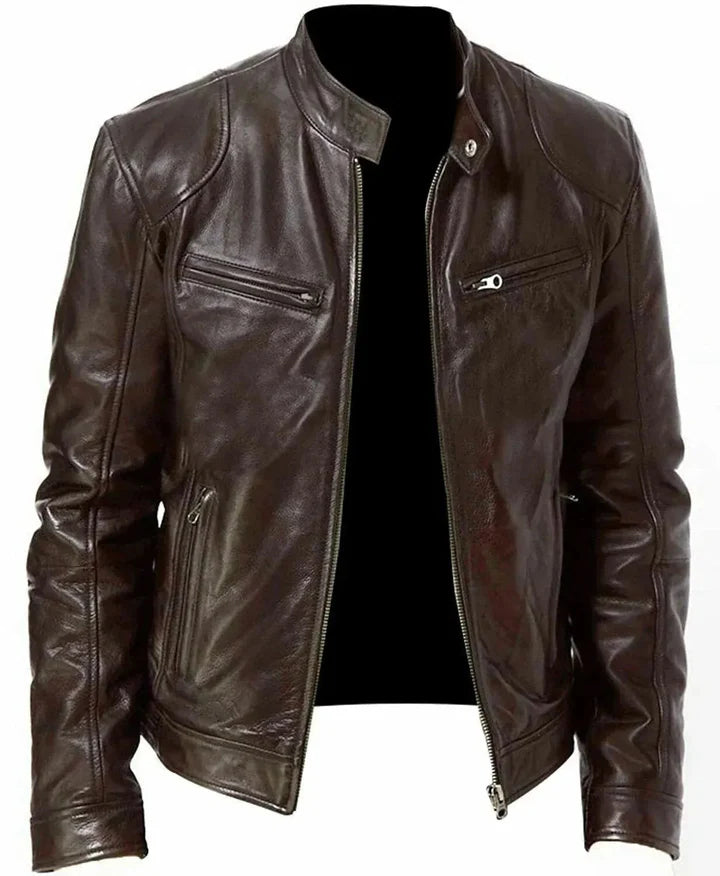 Robuste Leder-Motorradjacke für Herren