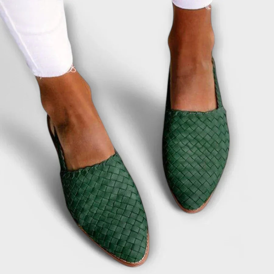 Damen Elegante Handgewebte Mokassins