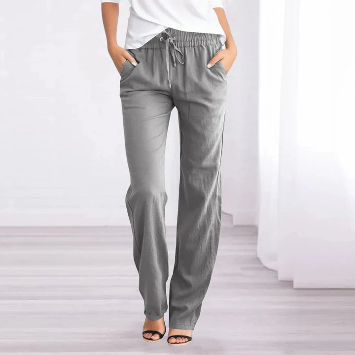 Luftige Baumwoll-Leinenhose für Damen