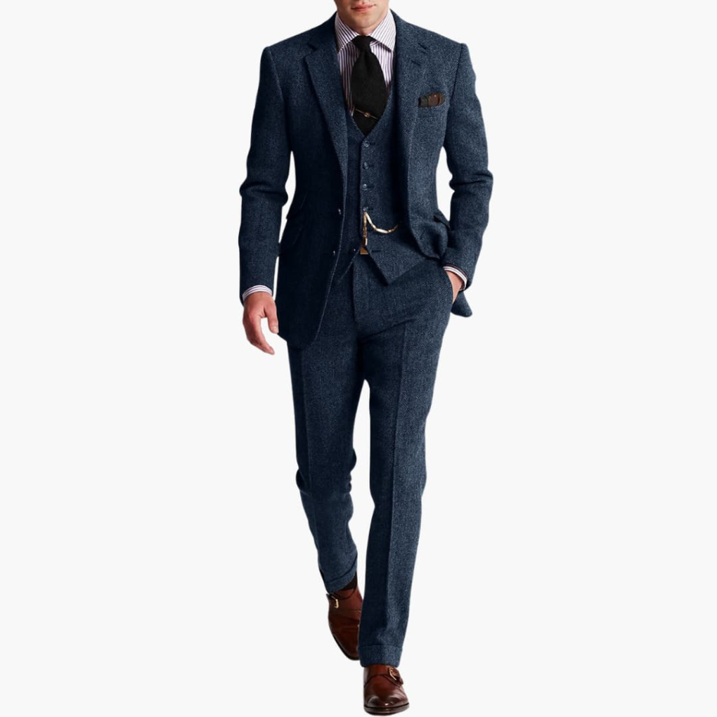 Herren Anzug Set mit Jacke und Weste
