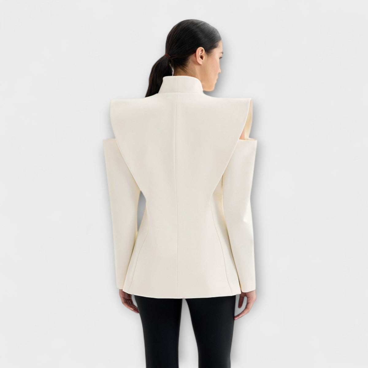 Damen Eleganter Skulpturaler Schulterblazer