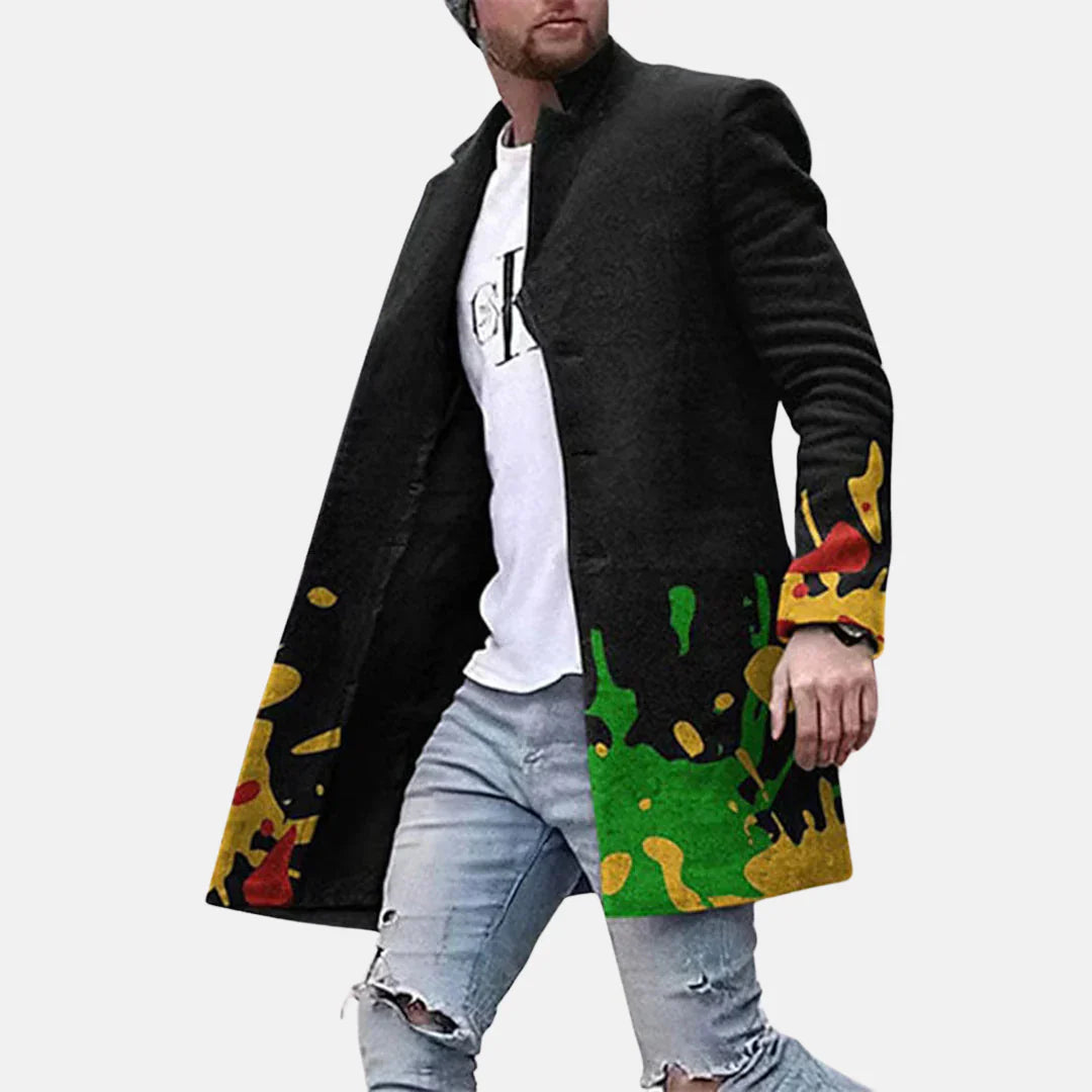 Street Print Coat – Lässige & verstellbare Herrenjacke