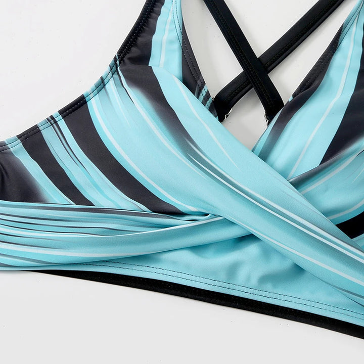 High-Waist-Bikini-Set mit stylischem Print