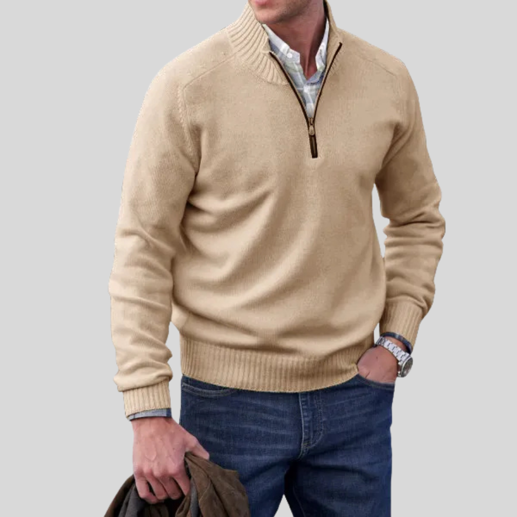 Herrenpullover mit Reißverschluss vorne