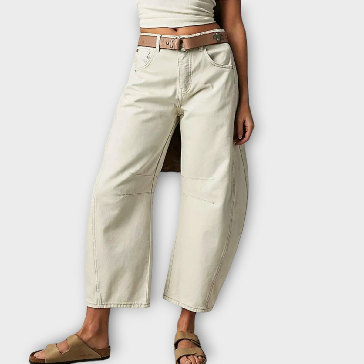 Damen Elegante Komfort-Jeans mit Weitem Bein
