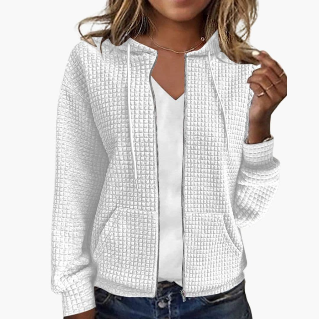 Damen Zip-Up Hoodie mit verstellbarem Kapuzenzug