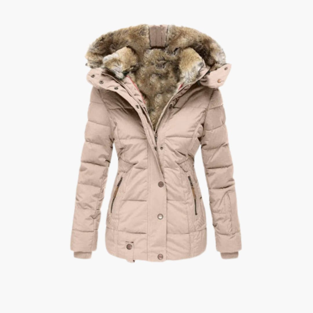 Damenjacke mit geprägter Oberfläche und Verschlüssen