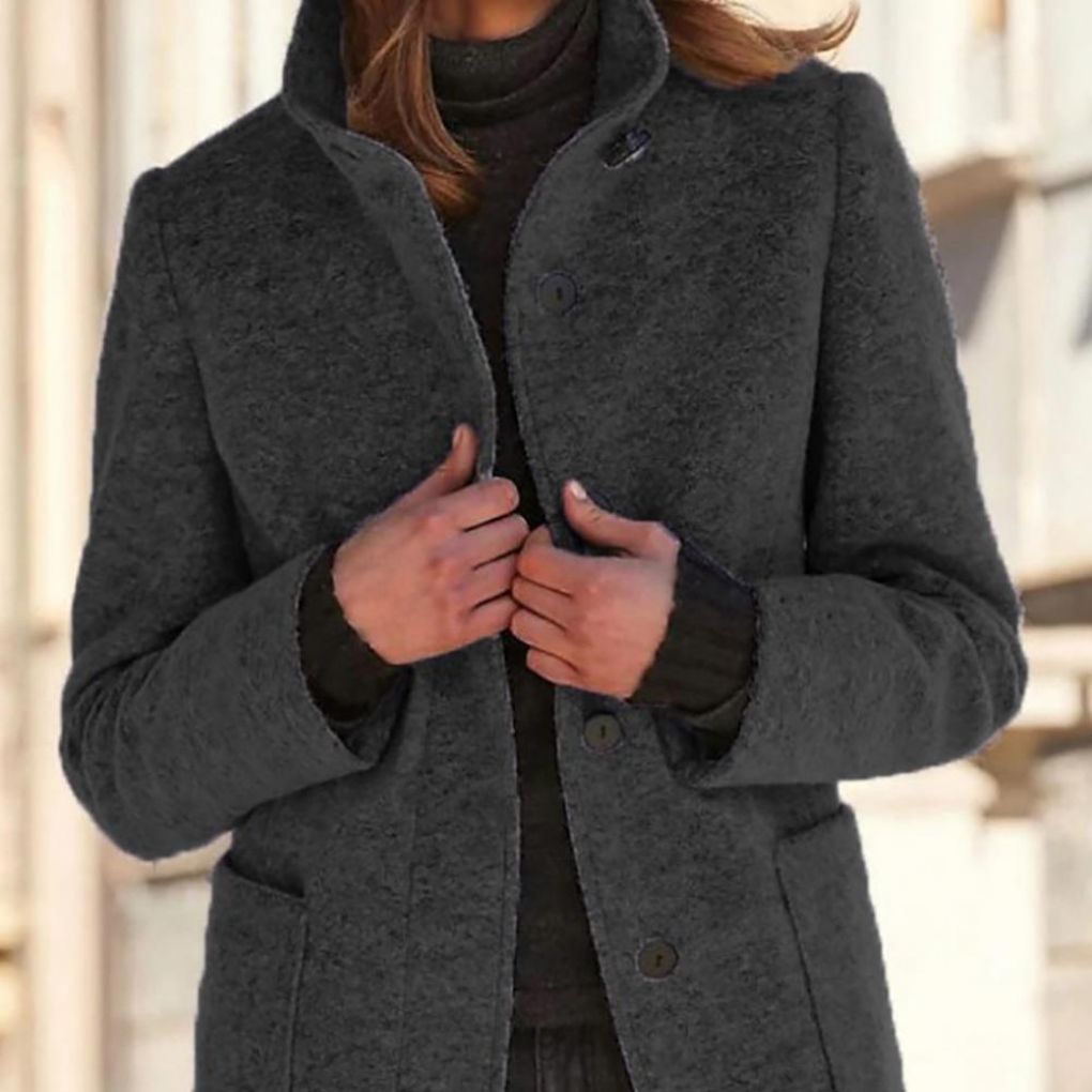 Damen Eleganter Wollmantel