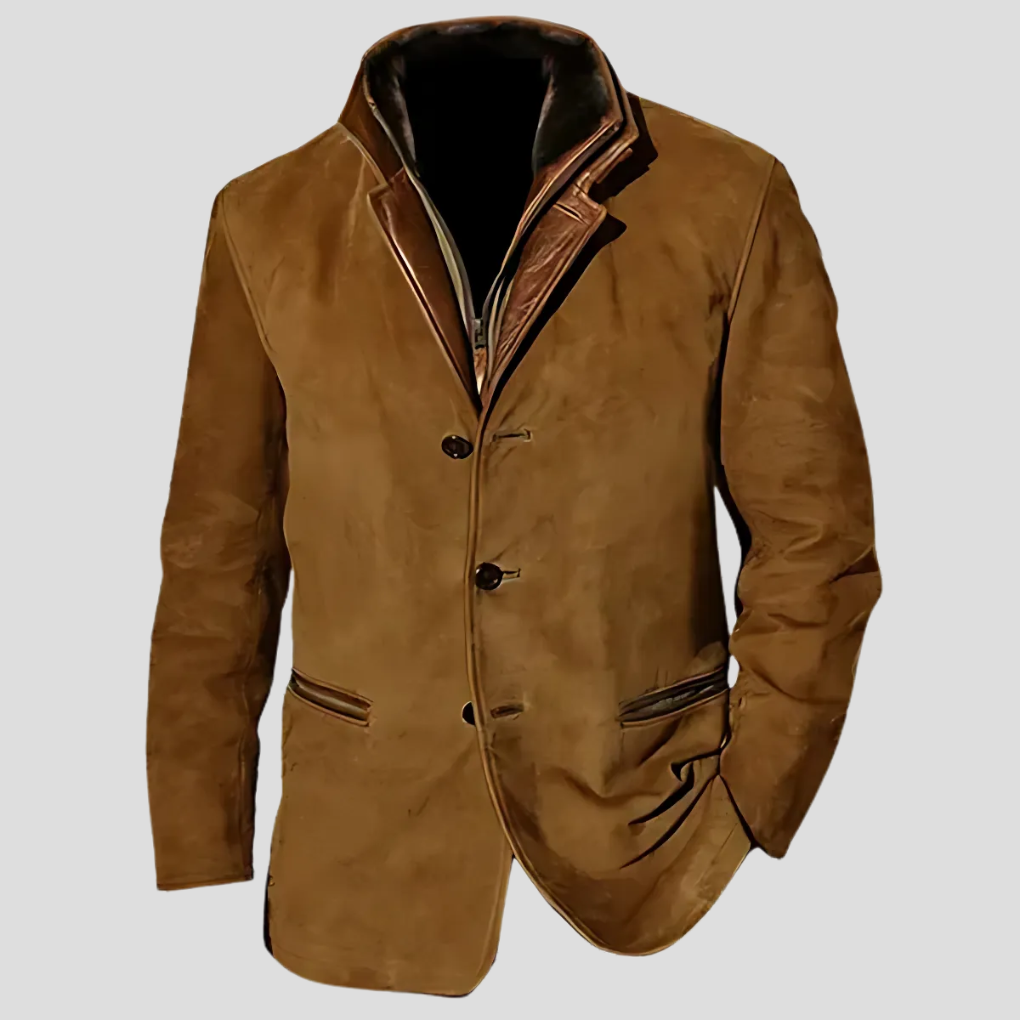 Herrenjacke mit Retro-Kontrastkragen