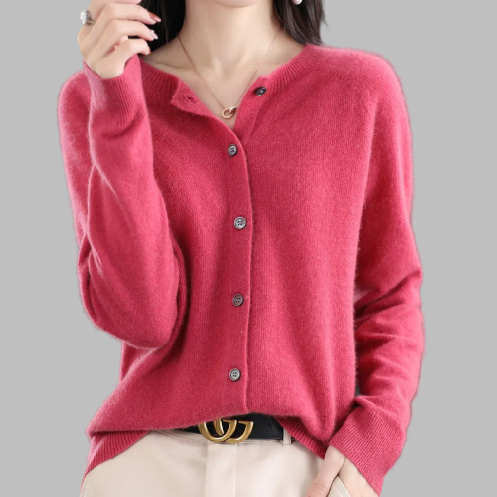 Damen-Cardigan mit Rundhalsausschnitt