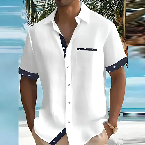 Atmungsaktives Herren-Sommerhemd mit kurzen Ärmeln