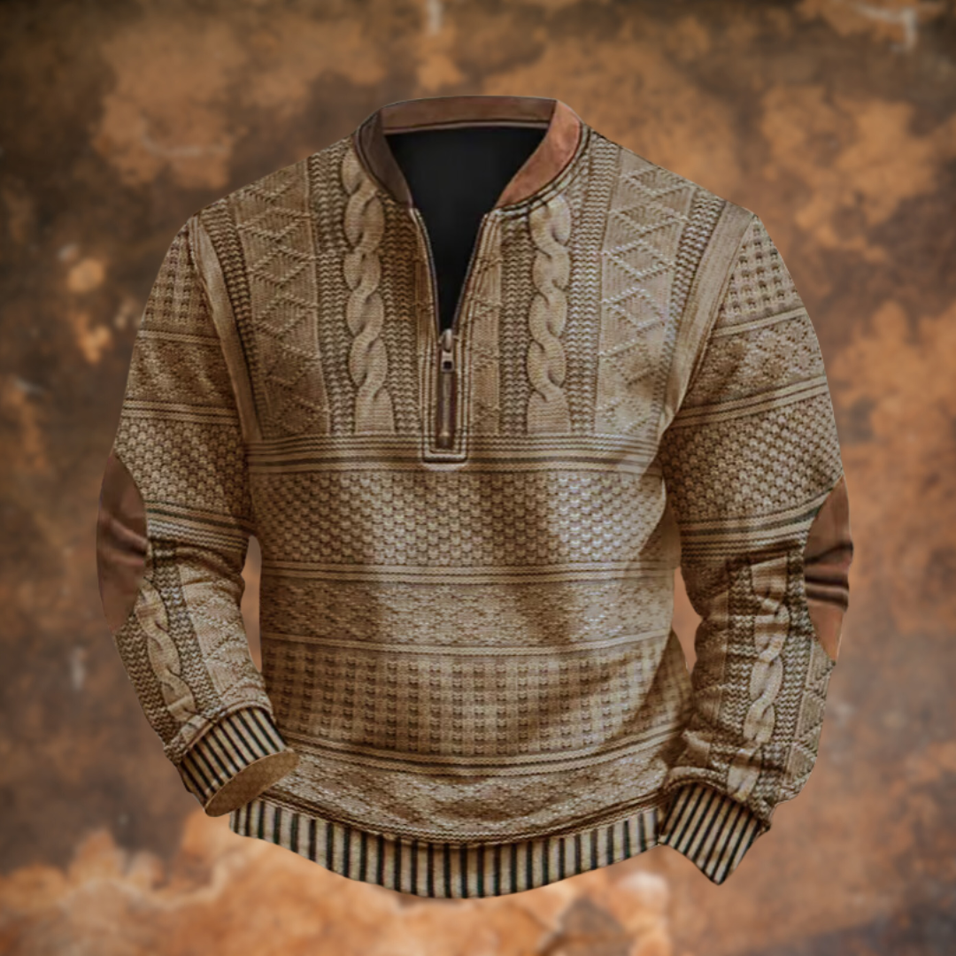 Herren Texturierter Halb-Zip Pullover
