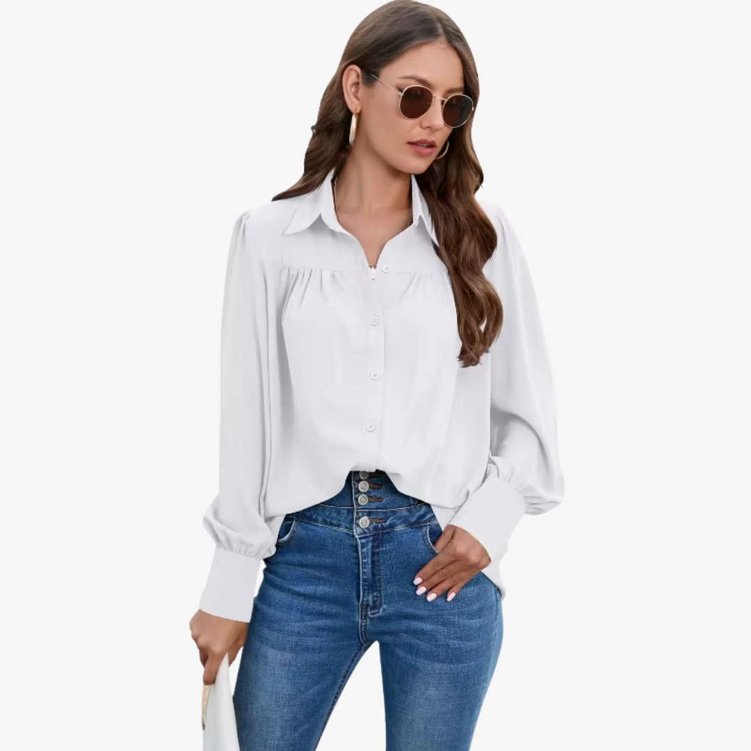 Elegante Chiffon-Bluse mit Lantern