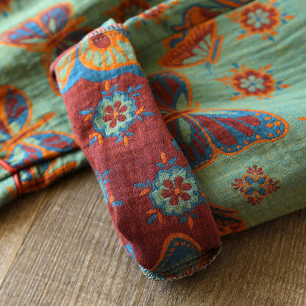 2-teilige Loungewear aus Baumwolle mit Schmetterlingsdruck